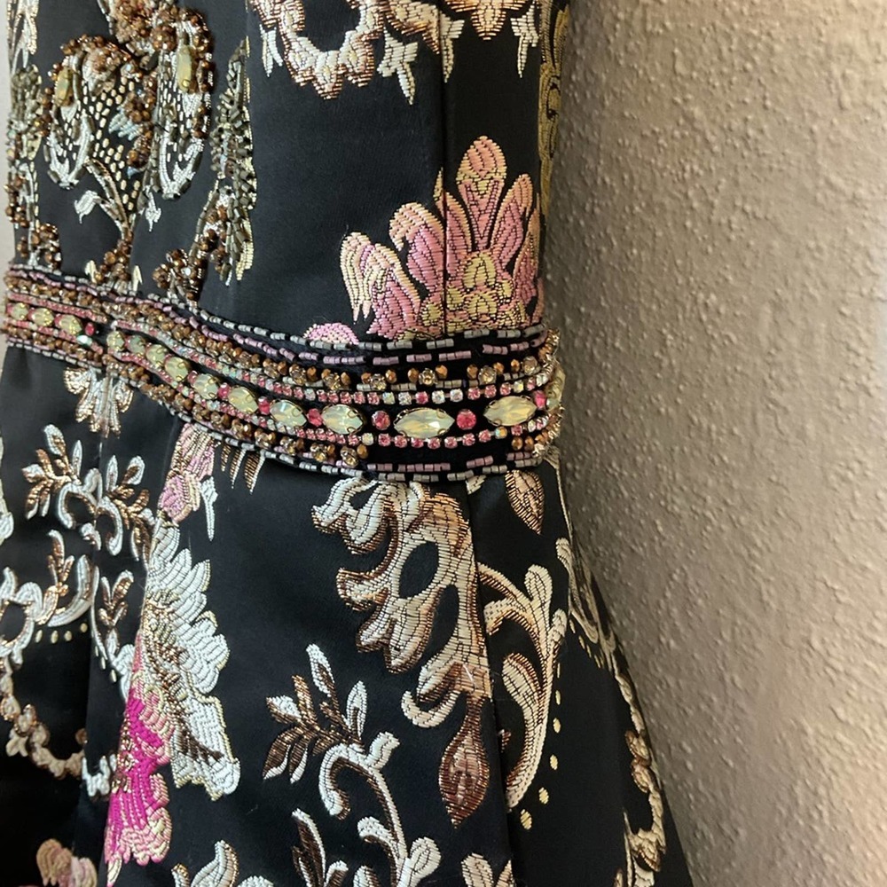 Jovani 48394 Metallic Floral Beaded Gown Size 6 Multi Color - Picture 15 of 15